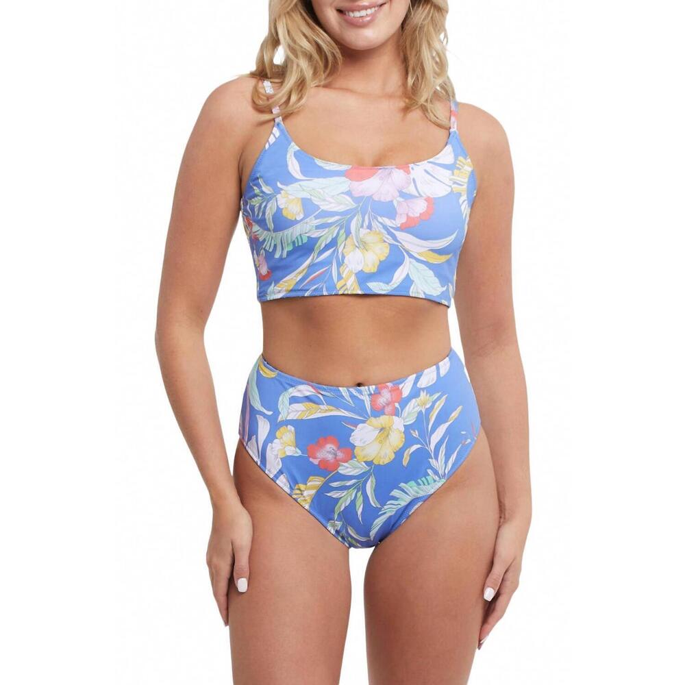 NEW TRIBAL reversible wave floral stripes two piece swimsuit